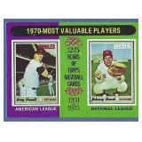 1975 Topps #208 1970 MVPs Johnny Bench Boog Powell