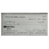 Signed Rocky Colavito Personal Check Cleve Indians