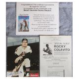 Lot Of (3) Signed Rocky Colavito Items Indians