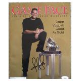 Omar Vizquel Signed Game Face Magazine JSA Sticker