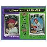 Sharp 1975 Topps #210 1972 MVPs Johnny Bench Allen