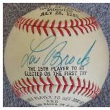 Lou Brock Signed HOF Induction Baseball Cardinals
