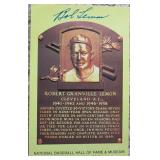 Bob Lemon Signed HOF Plaque Postcard Indians