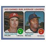 1973 Topps 65 ERA Leaders Steve Carlton Luis Tiant