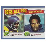 High Grade 1975 Topps #209 OJ Simpson AP Bills