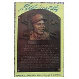 Eddie Mathews Signed HOF Plaque Postcard Braves