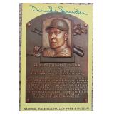 Duke Snider Signed HOF Plaque Postcard Dodgers