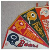 Lot Of (4) 1960s Full-Size NFL Football Pennants
