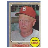1968 Topps #294 Red Schoendienst Cardinals