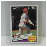 1985 TOPPS PETE ROSES PASSES TY COBB SINGLES