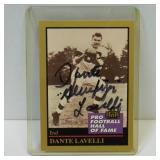 1991 NFL HOF DANTE LAVELLI AUTOGRAPH SIGNED CARD