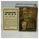 1996 BLEACHERS PETE ROSE 4256 HITS 23KT GOLD CARD