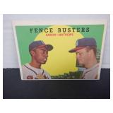 1960 TOPPS FENCE BUSTERS #212. HANK AARON