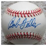 BOB FELLER Signed OAL Baseball Cleveland Indians