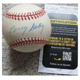 LARRY DOBY Signed OAL Baseball Indians JSA