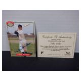 DUKE SNIDER SIGNED AUTO CARD WITH COA
