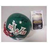 JERRY RICE SIGNED AUTO MINI HELMET. JSA COA