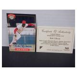 BOB GIBSON SIGNED AUTO CARD WITH COA