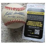 EDDIE MATHEWS Signed ONL Baseball Braves JSA