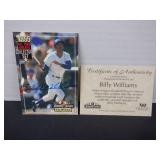 BILLY WILLIAMS SIGNED AUTO CARD WITH COA