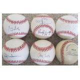 Lot Of (6) Signed Baseballs UNKNOWN SIGNATURES