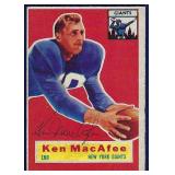 Signed 1956 Topps #65 KEN MacAFEE New York Giants