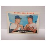 1960 TOPPS RIVAL ALL STARS #160. MANTLE & BOYER