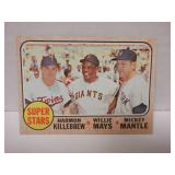 1968 TOPPS SUPERS STARS #490 ICKEY MANTLE. CREASE
