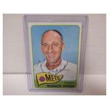 1965 TOPPS WARREN SPAHN #205 SIGNED AUTO