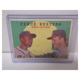 1960 TOPPS FENCE BUSTERS #212. HANK AARON