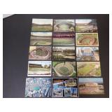LOT OF 15 DIFFERENT OLD STADIUM POSTCARDS READ