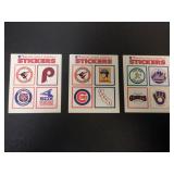 LOT OF 3 1984 BASEBALL BONANZA TEAM LOGO STICKERS