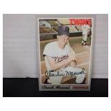 1970 TOPPS CHARLIE MANUEL RC SIGNED AUTO #194