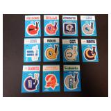 LOT OF 11 1985 FLEER FOOTBALL TEAM LOGO STICKERS
