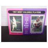 1975 TOPPS 1957 MVPS #195 MICKEY MANTLE HANK AARON
