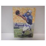 RAYMOND BERRY SIGNED AUTO GOAL LINE ART CARD