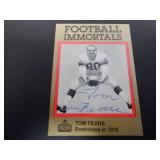 TOM FEARS SIGNED AUTO 1985-88 FB IMMORTALS #40