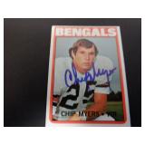 CHIP MYERS SIGNED AUTO 1972 TOPPS #17