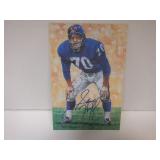 SAM HUFF SIGNED AUTO GOAL LINE ART CARD