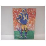 MERLIN OLSEN SIGNED AUTO GOAL LINE ART CARD