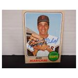 1968 TOPPS JUAN MARICHAL SIGNED AUTO #205