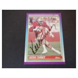 KEENA TURNER 49ERS SIGNED AUTO 1990 SCORE #539