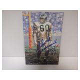 CHUCK BEDNARIK SIGNED AUTO GOAL LINE ART CARD