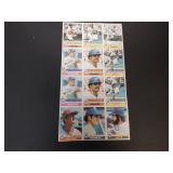 1979 O-PEE-CHEE BASEBALL UNCUT SHEET OF 12