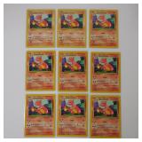 LOT X 9 POKEMON CHARMELEON 24/102 1999 WOTC TCG
