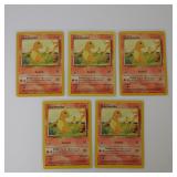 LOT X 5 POKEMON CHARMANDER 46/102 1999 WOTC