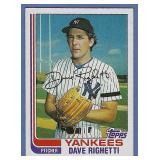 1982 Topps #439 DAVE RIGHETTI RC New York Yankees