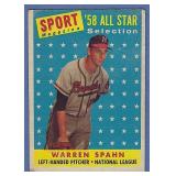 1958 Topps #494 WARREN SPAHN AS Milwaukee Braves