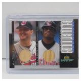 2001 UD MVP JIM THOME KEN GRIFFEY JR GAME USED BAT