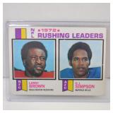 1973 TOPPS #1 LEADERS LARRY BROWN O.J. SIMPSON